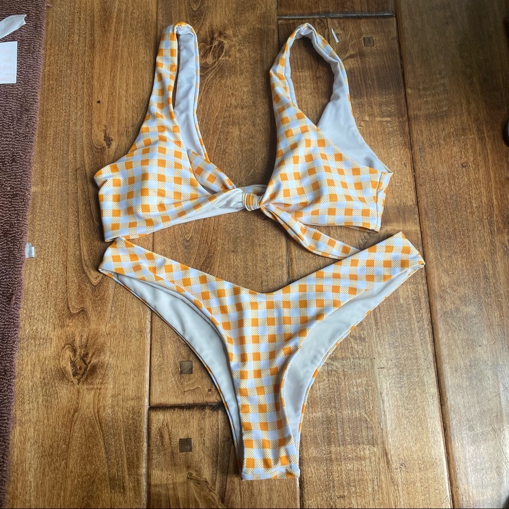 Orange Gingham Bikini